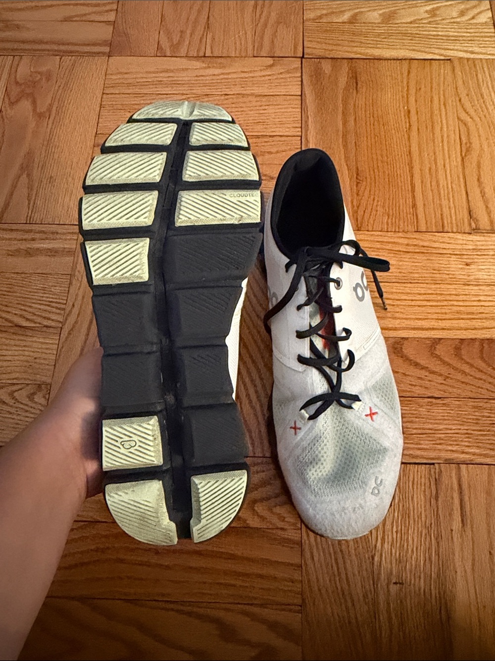 On Running Men's Athletic Shoes in White, Black & Orange - Picture 6 of 6